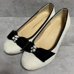 【ジルバイジルスチュアート】（M）ラウンドトゥパンプス ローヒール リボン