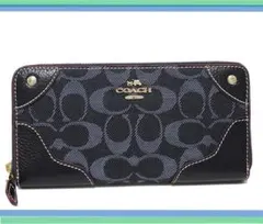 ✨未使用級✨COACH コーチ デニム 長財布 ラウンドジップ COACH デニムが可愛い コーチ CAO79 ロング ジップ アラウンド