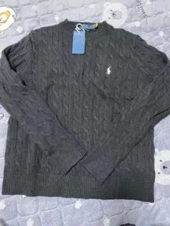 Polo Ralph Lauren ダークグレー ケーブルニット