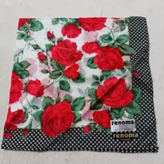 renoma レッドローズ　バラ柄 ハンカチ　レノマ　新品