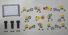 サッカー★黄色×青★色紙・寄せ書き用シール12枚セット★卒業 引退 アルバム