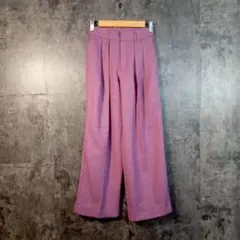✨GU✨ジーユー♡インタックワイドパンツ♡センタープレス♡パープル(S)