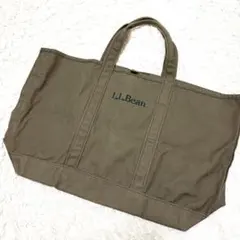 L.LBean グローサリー　ビッグ　トートバッグ　ダスティオリーブ　ロゴ刺繍
