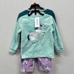 カーターズ ベビー パジャマ 3点セット 長袖 トップス2枚&パンツ 2T ⑦