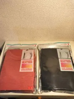 HEATTECH クルーネックTシャツ S ピンク＆黒半袖　ヒートテック