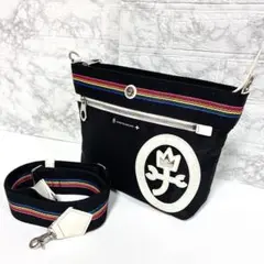 美品★カステルバジャック　ショルダーバックLibryレインボーライン　黒(808のサムネイル