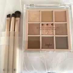 Kyebo アイシャドウパレット01ムードブラウン　ブラシ3本セット