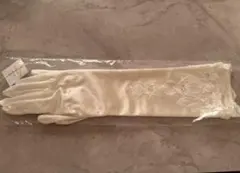 アイボリー サテン ウェディンググローブ