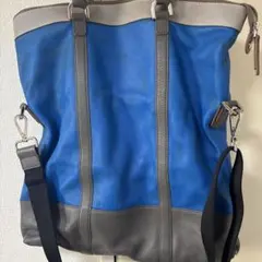 FURLA レザートートバッグ 青/グレーのサムネイル