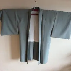 最高級洗える着物】きもの英 美品 小紋 刺繍 銀鼠色 地紋入り 上品