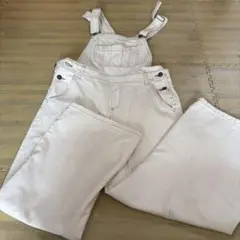 ホワイト デニム サロペット