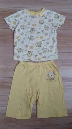 いないいないばぁ　ワンワン　ベビーパジャマ上下セット イエロー 80cm