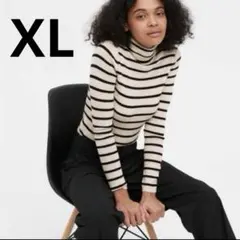 エクストラファインメリノリブタートルネックセーター