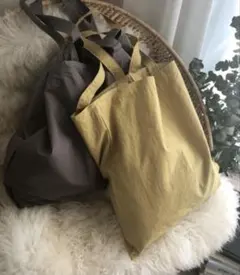 marjourマージュールECO BAGMエコバッグマスタードA4ポケッタブル