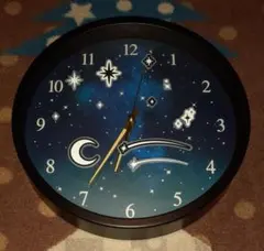 星空デザイン 掛時計 蓄光 約30cm