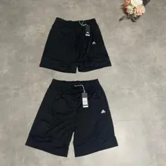 新品タグ付き　 adidas ハーフパンツ 黒　メンズ　2点セット　XL