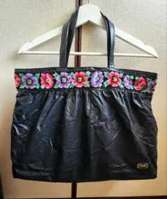 フェイラー　シェニール織り　黒　トートバック　FEILER