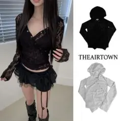 THE AIR TOWN レースシャツ 白