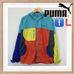 希少　PUMA プーマ ナイロンジャケット 90s マルチカラー クレイジー L