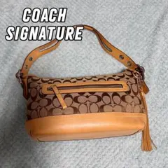 極美品☆COACH コーチ ワンショルダー ハンドバッグ ベージュ ブラウン