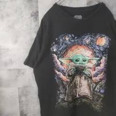 スターウォーズ　ベビーヨーダ半袖TシャツUSA古着グレープリントM　C41,12