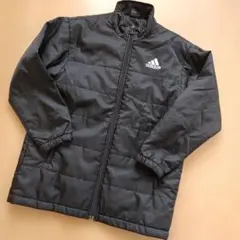 adidas 黒 150サイズ 中綿入りアウタージップアップコート
