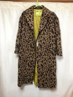 新品未使用　値札付き　美品　パレットオーバーロングコート　ヒョウ柄のサムネイル