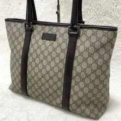 【美品】グッチ GGスプリーム トートバッグ ブラウン 肩掛け可 A4可