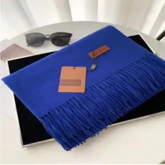 最終値下げ⭐︎ストール マフラー カシミヤ風 大判 高級感 ブルー