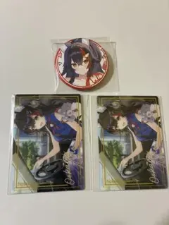 ホロライブ ローソン 大神ミオ ルームウェア衣装 フォト風カード 缶バッジ