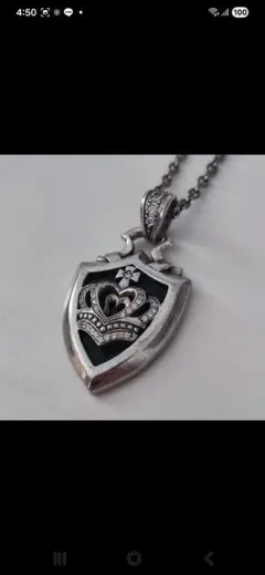 ス*ド様 GUCCI オールドグッチクレスト章 シルバーSV925 レザーネック ス*ド様 GUCCI オールドグッチクレスト章 シルバーSV925 レザーネック