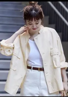 B.CSTOCKベーセーストック★F2リダンミリタリーシャツジャケットナチュラルのサムネイル