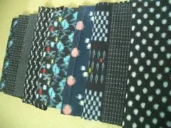 古布木綿絣はぎれ10枚⑪　アンティーク着物生地リメイク備後久留米絣藍染め雪ん子