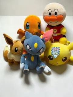 【商品名】 ポケモン＆アンパンマン ぬいぐるみ まとめ売り 5体セット