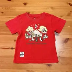 CHUMS キッズ Tシャツ レッド キャンプ柄 90-100のサムネイル