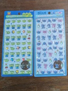 ボンボンドロップシールミニ リトルグリーンメン スティッチ 2枚セット
