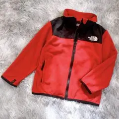 THE NORTH FACE キッズ フリースジャケット 赤黒 110cm