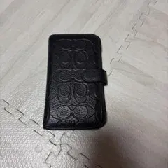 COACH ブラック レザー 手帳型ケース