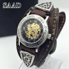 希少 SAAD サード 自動巻き スケルトン アラベスク レザー 腕時計 稼働品のサムネイル