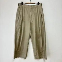 ユニクロユー　タックワイドパンツ　カジュアルパンツ　ゆるだぼ　M ベージュ　美品