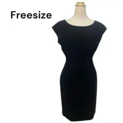 美品★ワンピース　膝丈ワンピース　ブラック　オケージョン　キレイめ