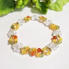 天然石　ブレスレット　＊No. 617＊ハンドメイド　パワーストーン　編み