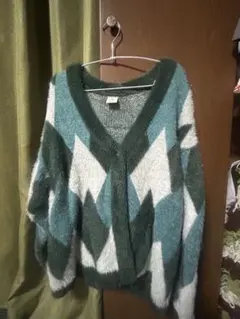 ダイヤモンドパターン カーディガン