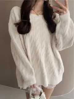 GRL ケーブルニットトップス　dr781