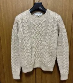 ユニクロ × イネス ウール100% アランニット セーター ベージュ S