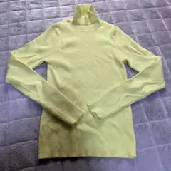 LOWRYS FARM イエローハイネックリブニット フリーサイズ