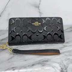 【新品未使用 】COACH 長財布 黒 エナメル シグネチャー 2026年最新】コーチ 長財布 エナメル シグネチャーの人気アイテム