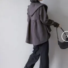 coca コカ バックフリルパーカー チャコール 長袖 カーディガン 羽織り