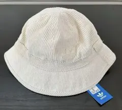 adidas コーデュロイ バケットハット ホワイト　タグ付き新品　サイズM