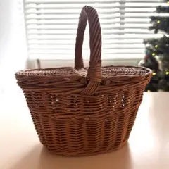 【IDEE】Latvian willow basket Sハンドル付きバスケット